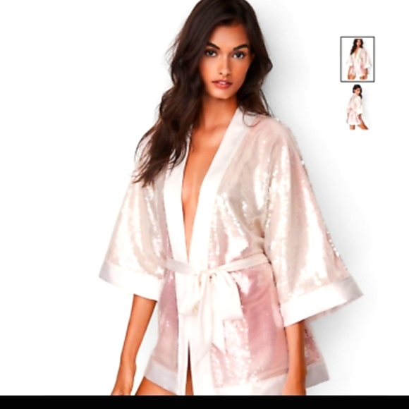 Nwt Victoria's Secret Bridal Ombre Sequin Robe!😲 - Picture 6 of 6